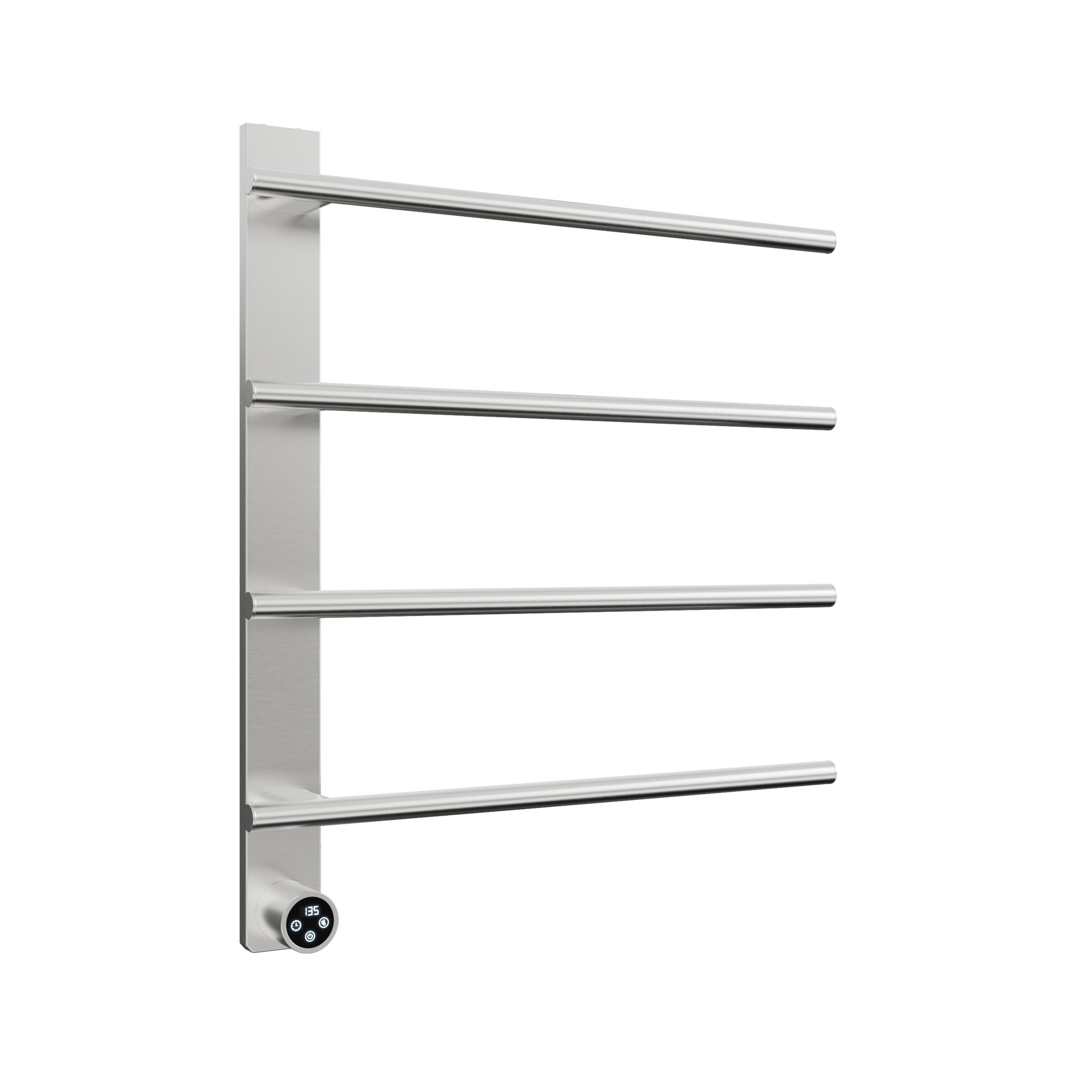 EdenDirect 4-Bar Stainless Steel Electric Towel Warmer — Wall-Mounted, 115°F to 145°F, Digital Display, Silver, Model# NTEEB04-BR-242003